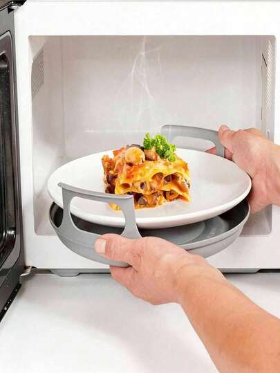 3-1 Pc Microwave Oven Heating Tray, Plastic Hot Bowl Rack, Heats Quickly, Prevents Burns, Ideal Kitchen Accessory, Insulated Tray, Microwave Safety Tray For Bowls, Plates, Cups, And Utensils, Household Kitchen Accessory Storage Box And Organizer, Kitchen Supplies