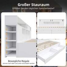 Kids Bed Frames, Headboards & Footboards - White + MDF + 90cm*200cm - View 8