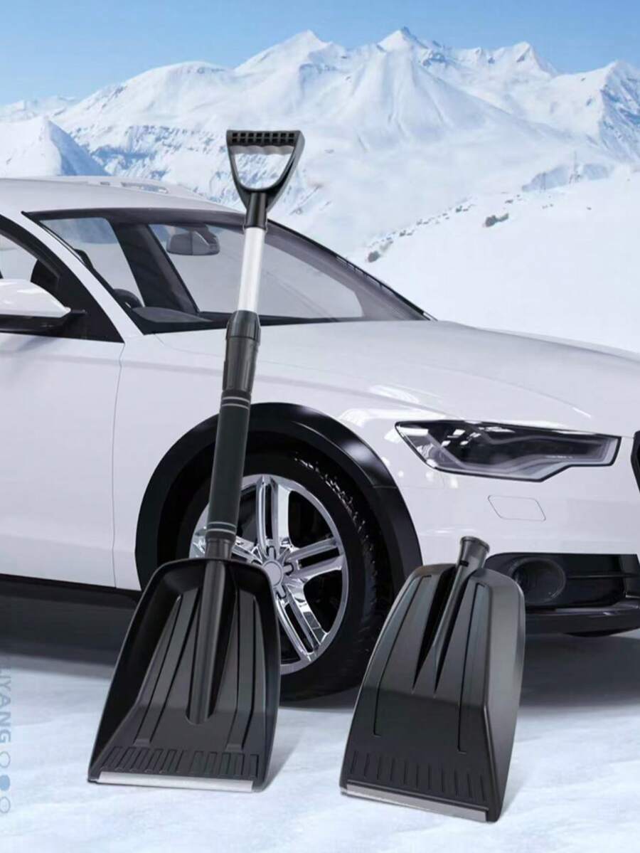 1个可伸缩PVC冰刮器，轻便冬季除雪工具，适用于轿车和SUV，带可伸缩手柄的除霜器 - 1pc 藍色 - 查看 1