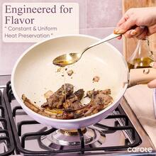 CAROTE Pots And Pans Set Non Stick, Cookware Sets, 19pcs Kitchen Set, Oven/Fridge , Space Saving Pots Set, Nonstick Set With Versatile Removable/Detachable Handle, Induction RV Set, Purple - 紫色 - 查看 5