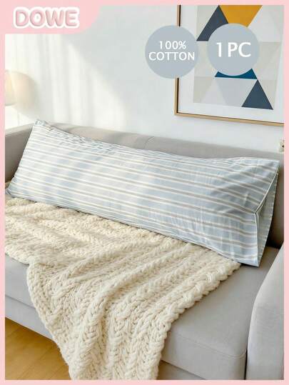 1pc Woven Simple & Comfortable Pillowcase (Pillow Insert Not Included), Suitable For Boys And Girls Dormitory Bedding, School Dormitory, Bedroom And Living Room Sofa Decor, Minimalist Striped