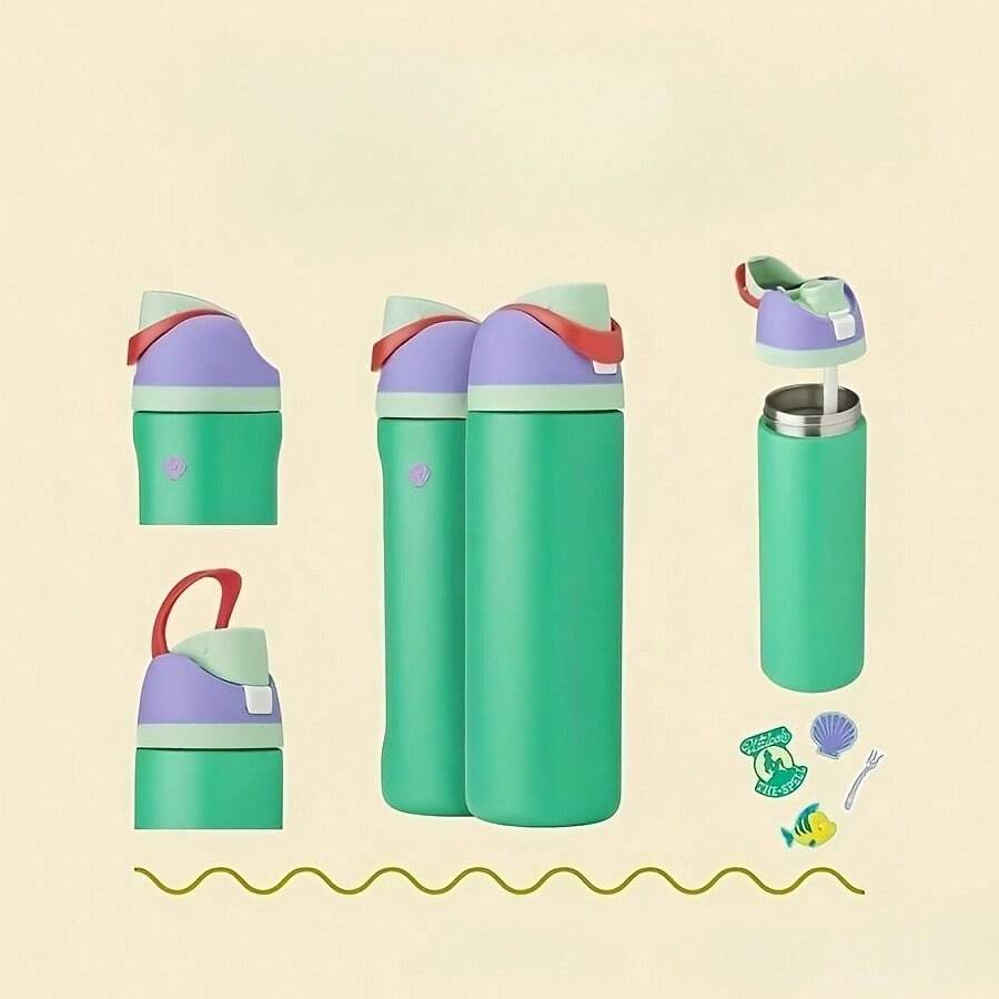 24oz /32oz Stainless Steel Insulated Water Bottle With Straw, Portable Coffee Mug Suitable For Hot & Cold Drinks, Fitness And Cycling Water Bottle, Leak-Proof Lid Travel Cup For Camping, Hiking, Driving, Outdoor Activities - D-墨綠 - 查看 1