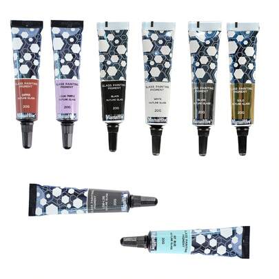 3D Glass Painting Pigment, 20ml Waterproof & Non-Fading Outline Paint With Needle Tip, Ideal For DIY Glass, Windows, Mugs & Home Decor Art Projects, Create Stunning 3D Effects With Metallic & Opaque Colors