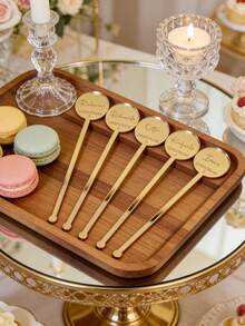 10/30pcs Personalized Wedding Acrylic Stir Stick, Custom Text Design For Stylish Beverage Mixing At Weddings - Multicolor - View 5