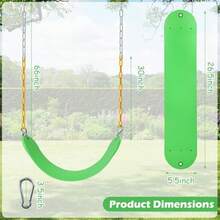 Sunnyglade - Juego de 2 asientos basculantes resistentes con cadena de 66 pulgadas accesorios de repuesto con ganchos a presión soporte de 250 libras 2 verde zacate - Verde hierba - Ver 5