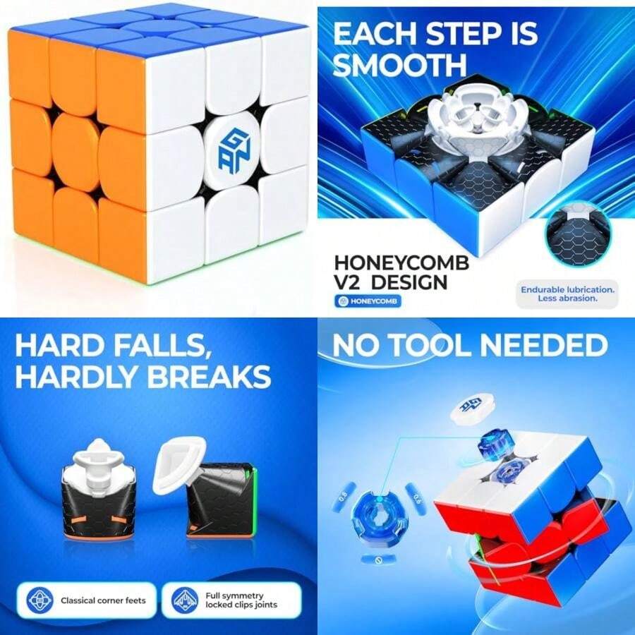 GAN 356 R S,  Speed Cube Gans 356RS Magic Cube Non-Magnetic (Stickerless)(3x3) - Nhiều màu - Xem 1