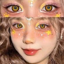 3D Contact Lens Case Kit, Portable Travel Accessory For Daily Outdoor Use, Festive Gift,Halloween Cosplay Exclusive, Costume Party, For Daily Life, Parties, Concerts, Christmas And New Year Makeup - 棕色 - 查看 6