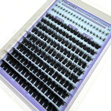 Salon-Like Lash Clusters Kit With Spikes DIY Eyelash Clusters 160/180/200pcs 120/160/200D D Curve Spiky Lashes Cluster Eyelashes Extensions Kit 12Rows Individual Lashes Manga Eyelash Extension Fluff DIY Lash Extension With Bottom(6mm) Lashes Reusable Faux Mink Fairy Individual Lash Extension Lightweight & Fluffy, Easy Application For Beginners - Black - View 9