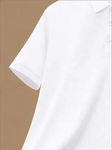 AHTELB 男士夏季薄款 POLO 衫，短袖冰絲領口薄款 T 恤，微透，男士運動白色 T 恤 - 白色 - 查看 6