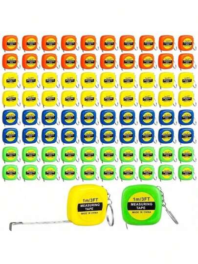 3pcs Stainless Steel Retractable Ruler - 1M Precision Tape Measure With Keychain - Suitable For DIY And Portable Clothing Measurement Needs, Car Accessories, Pendants, School, Gothic Y2K Christmas Gift