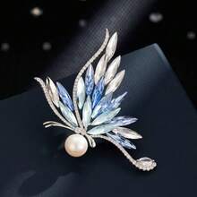 New Fashion High-End Temperament Luxury Crystal Butterfly Brooch Elegant Luxury Atmosphere Pin Suit Coat Corsage - [水晶蝴蝶]白K - 查看 7