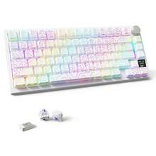 ATTACK SHARK X820 Ultra 75% Wireless Gaming Mechanical Keyboard Hot-Swappable Gasket Mount RGB Backlit BT/2.4G/Wired Custom Keyboard With Smart TFT Display&Knob QMK Driver - Multicolor - View 11