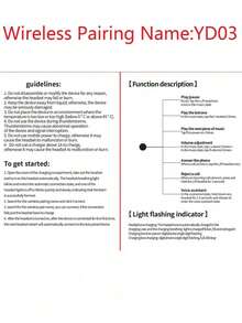 Auriculares inalámbricos con control táctil, pantalla digital, larga duración de la batería y micrófono - Negro - Ver 3