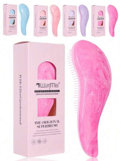 1 pieza Cepillo mágico desenredante, peine de masaje suave para el cuero cabelludo. Adecuado para cabello fino/grueso, minimalista y duradero, se puede usar para secado, peinado, secado y lavado del cabello. Desenreda fácilmente el cabello, dejándolo suave, esponjoso y sin estática, mientras cuida la salud del cabello. Se puede usar en casa, viajes, escuela, oficina y salón. (Peine de peinado, cepillo de secado rápido, peine de concha, peine, cepillo de cabello, cepillo de peinado, cepillo desenredante, herramientas de peinado, estilista, accesorios de cabello para mujeres, accesorios de baño para el cabello, herramientas de maquillaje) Regalo del Día de la Madre