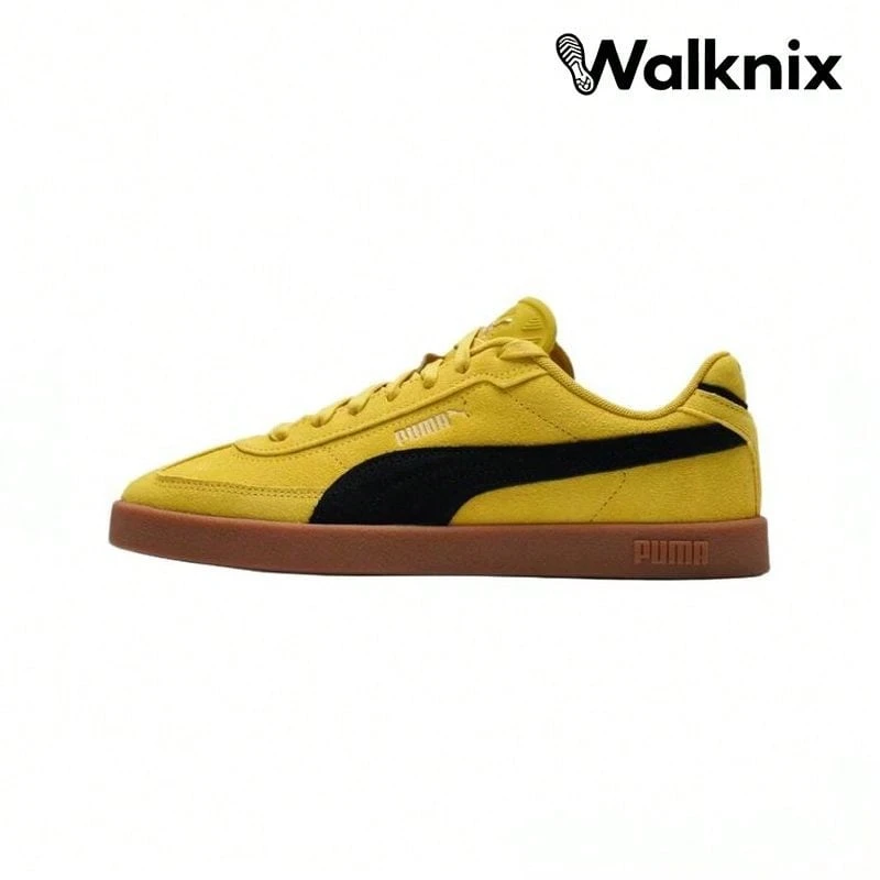 Puma Club Era Suede Comfortable Versatile Durable Breathable Low-Top Skate Shoes Yellow Black Sneaker Men 400717-29 - 彩色 - 查看 1
