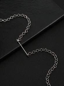 1pc Men's Pendant Necklace, Suitable For Daily Wear - Rivet Necklace - View 4