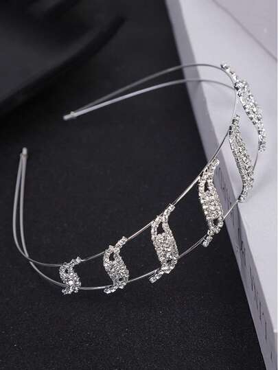 1 pezzo Elegante accessorio per capelli con decorazione geometrica in strass, stile europeo e americano