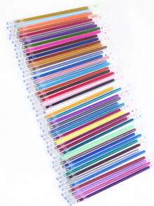 100 piezas de recambios de bolígrafo de alta capacidad y de colores, de secado rápido y a prueba de manchas, ideales para dibujar y escribir en diarios - Recambios de bolígrafo de 100 colores - Ver 4