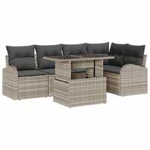 vidaXL 6-Teiliges Gartensofaset Mit Stauraum, Hellgrau, Polyrattan - Grey - View 2