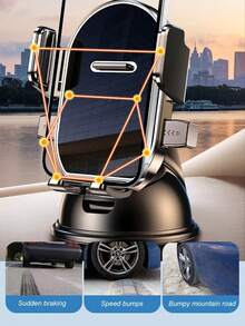 360° Rotatable Dashboard Phone Holder - With Suction Cup Base, Auto-Lock Mechanism, Anti-Shake, Universal Car Navigation Mount - Suction Cup Holder - View 7