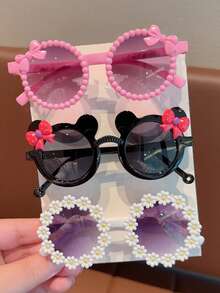 2/3/4pcs/Set Girls Cute Floral Fashion Fashion Glasses, Card Display Only, No Shipping - Multicolor - View 9
