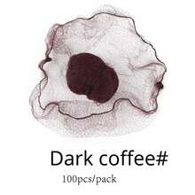 Nunify-redes para el cabello de nailon de 5Mm, redecilla desechable para el cabello, redecilla para de Ballet, redes para el cabello con borde elástico, malla para el cabello - Café oscuro 100 piezas - Ver 12