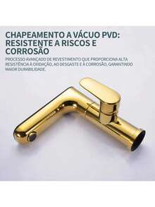 Torneira Misturador Monocomando Banheiro Inteligência Led 11 - Dourado - Brilhante - Dourado - Visão 8