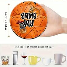 6/18/90pcsAmerican Basketball And Football Wooden Coaster Set, Non-Slip And Heat-Resistant, Protects Tabletops And Is Suitable For Kitchen, Dining Room And Dining Table Settings. - Multicolor - View 8