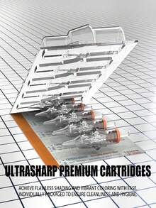 Gold Plume Disposable Tattoo Ink Cartridge Needles, 50pcs Per Box, Including RL, RS, RM, And M1 Types. These Tattoo Needles Are Processed And Are Ideal For Both Professional Tattoo Artists And Novices. - Ivory - View 2