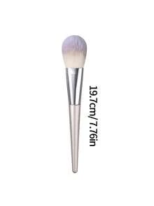 1pc Multifunctional Tongue-Shaped Blush Brush, Soft Bristles Won't Irritate Skin, Powder Brush, Highlighter Brush, Contour Brush, Makeup Brushes For Beginners, Daily Makeup Essentials - Light Grey - View 8