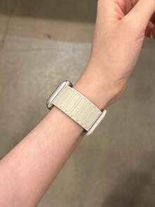 Compatible With Apple Watch Minimalist Magnetic Silicone Strap For Ultra/SE 2/SE 1/Series 11/10/9/8/7/6/5/4/3/2/1, 38/40/41/42/44/45/46/49mm - Starlight - View 6