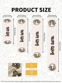 1 pièce Chemin de table avec motif de lapin de Pâques, décoration de table style Pâques, en lin, disponible en plusieurs tailles, convient pour la salle à manger, la cuisine, la décoration de la maison, les fêtes en extérieur et la décoration de restaurant, apparence de lin texturé - Multicolore - Voir 8