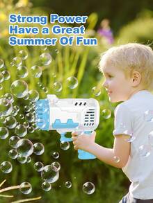 Kids Interesting Handheld Gatling Bubble Gun, Electric Bubble Blower Gun, Leak-Proof Bubble Shooter With LED Lights, Suitable For Children, Adults, Outdoor Parties, Weddings (Batteries And Bubbles Not Included) - Multicolor - View 7