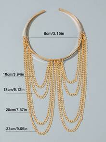 imoli 1pc Fashion Geometric Bohemian Style Basic Iron Alloy Chain Anklet, Suitable For Beach Party Jewelry Gift - Gold - View 5