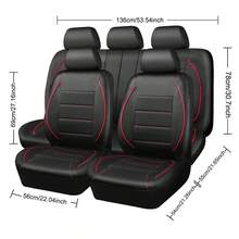 Universal Breathable Faux Leather Car Seat Covers, Full Set, Fits Most 5-Seat Vehicles, Car Accessories - one-size - View 10