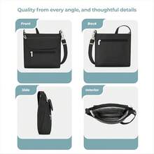 Travelon Anti-Theft Classic Mini Shoulder Bag - màu đen - Xem 6