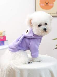 1pc Pet Clothes, Cute Rabbit Design Hoodie For Small Dogs & Cats, Easter Theme - Purple - Purple - View 3