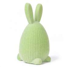 Flocking Easter Bunny Figurine Tabletop Ornament Cute Standing Rabbit Resin Statue Home Decorations Indoor - B - View 1