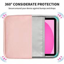 Tablet Sleeve Bag Case With Shoulder Strap Compatible With Samsung Galaxy , IPad , Kindle And Android Tablet. - Baby Pink - View 4