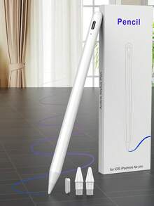 90mAh 可充电数字触控笔配件，兼容 iPad (A16) 第 11/10 代、第 7/8/9 代、Air 7/6/5/4/3、Pro 13 英寸/12.9 英寸/11 英寸（2018-2025 年款）、Mini 7/6/5，高精度、高灵敏度，磁吸式设计，支持倾斜和防误触功能，白色，是送给母亲、家人、朋友、孩子、生日、节日的理想礼物。 - 白色 - 查看 10