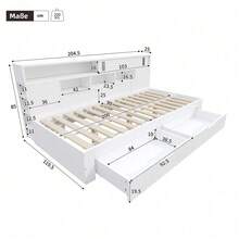 Kids Bed Frames, Headboards & Footboards - White + MDF + 90cm*200cm - View 5