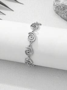 1pc Fashion Symbol Minimalist Versatile Elegant Niche High-End Bracelet For Women, Daily Commute Wear - Bright White - View 4