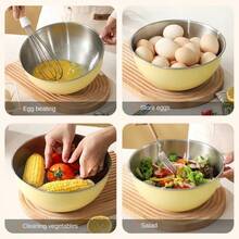3pcs/Set Stainless Steel Mixing Bowls, Convenient For Kitchen Prep And Storage, Marked Measuring Cups, Suitable For Salad, Baking, Whipping - Deep Round Mixing Bowl Set, Mother's Day Gifts, Items For Mom, Baking Supplies - Salad Bowl - View 8