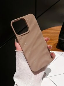 Minimalist 3D Wavy Pattern Phone Case Compatible With IPhone 17 Pro Max/17 Pro/17 Air/17/16 Pro Max/16/16 Pro/16 Plus/15/15 Pro Max/15 Pro/11/12/13/14 Pro Max/11 Pro/11 Pro Max/12 Pro/12 Pro Max/13 Pro/13 Pro Max/14 Pro/14 Pro Max, Soft Shell, Elegant & Creative - Khaki - View 30
