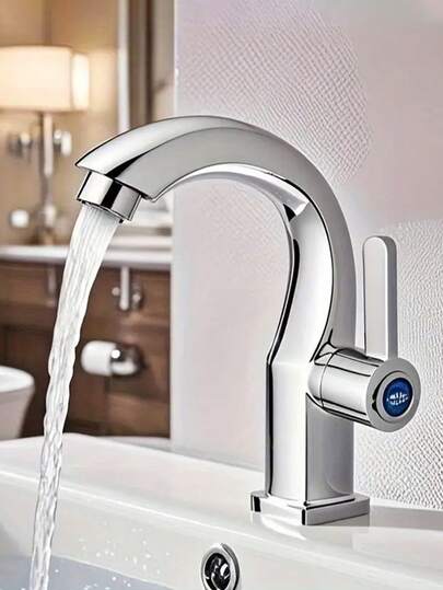 Einzelloch Badezimmer Waschbecken Armatur, Einzelgriff Kaltwasser Armatur mit Seitenbrause, gebürsteter Nickel Finish, robuste Kunststoffstruktur, Einzelloch Installation, moderner minimalistischer Stil, ideal für Hotel Waschbecken, Waschtisch, Küchenspüle, Badezimmer Waschbecken, modernes Badezimmer und Wohnmobil Spüle, Wohnaccessoire, Geschenkidee und Heimrenovierung