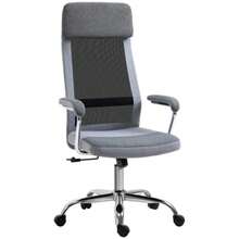 Ergonomic Mesh Office Chair, Height Adjustable With Headrest, Nordic Style, Light Grey/Black, 65 X 67 X 119-129 Cm - Dark Grey - View 9