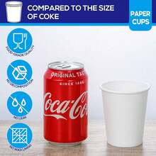 592 Pack 8 Oz White Disposable Paper Cups HeavyDuty Hot Cold Beverage Drinking Cups For Party Picnic BBQ Travel Event Bulk Pack  Sturdy Leakproof - 預設 - 查看 3