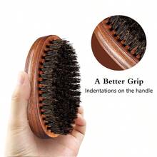 Weiche Bartbürste für Männer, Bartpflegewerkzeug, perfekt für Bartöl und -balsam, Holzborsten Bürste, zum Entwirren und Glätten, Styling und Formen, geeignet für Barbershops, Friseursalons und tägliche Bartpflege, modischer Haarstil für Frauen und Männer - Bartbürste - Übersicht 6