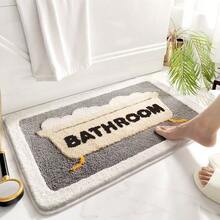 1pc Flocked Bathroom Letter Cute Cartoon Anti-Slip TPR Absorbent Soft Washable Bathroom Mat - Bathroom Mat - View 11