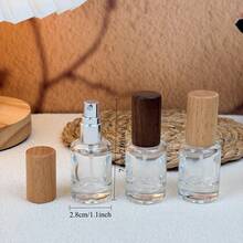 1个,5毫升/10毫升/20毫升/30毫升/50毫升高档木纹盖喷雾玻璃分装瓶,适用于香水分装、样品分装、旅行和随身携带。 - 彩色 - 查看 12